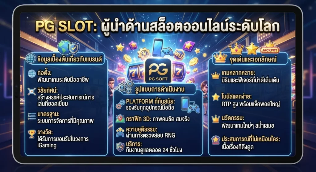 จุดเด่นและเอกลักษณ์ของ สล็อต pg